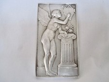 médaille art nouveau argent massif Louis Eugène MOUCHON 1843-1914