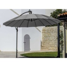 Parasol déporté inclinable Pagode aluminium Ø300 cm gris