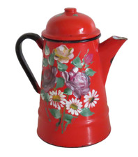 CAFETIERE TOLE EMAILLE ROUGE