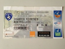 TICKET MATCH CHAMOIS NIORTAIS - MONTPELLIER 20 OCT 2006 - CHAMPIONNAT DE FRANCE 