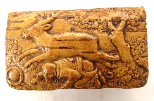 Tabatière boîte bois - , scène