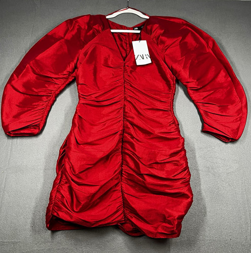 Zara red ruched satin - zara,