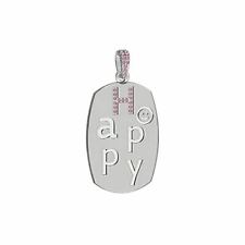 Naturel Rubis Juillet Pierre de Naissance 925 Argent Sterling Happy Mot Pendant