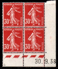 Coin daté  Semeuse n° 360 du 30/9/1938 **