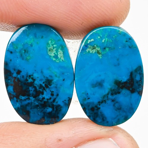 Paire cabochon shattuckite - cabochon,