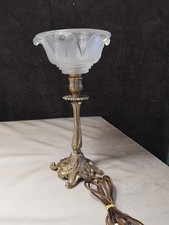 LAMPE PIED BRONZE TULIPE SIGNEE EZAN ROCAILLE