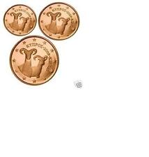 Pièces de 1,2,5 cts euro de