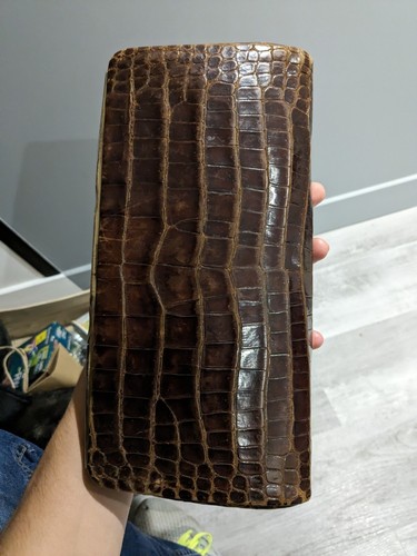 Pochette peau crocodile - peau,