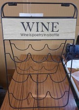 PORTE BOUTEILLES EN FER et BOIS , VINTAGE, INDUSTRIEL, NEUF, pliable !!!