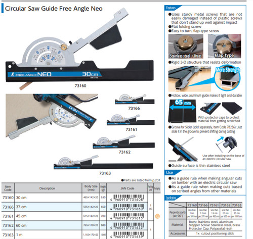 Guide scie circulaire shinwa - circulaire,