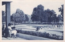 Carte postale ancienne postcard VICHY parc d'enfants la piscine timbrée 1950