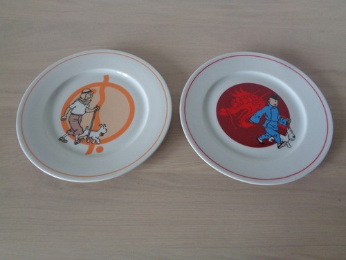 Assiettes dessert tintin - assiettes,