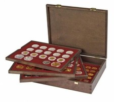 Lindner 2494-1 Coffret bois massif CARUS (avec 4 plateaux différents)