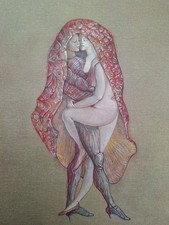 Lithographie Ancienne Léonor