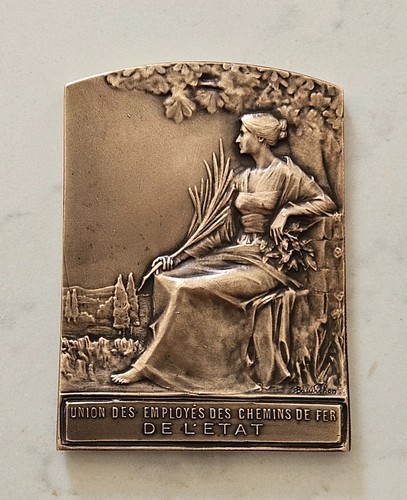 Médaille bronze signée - en,