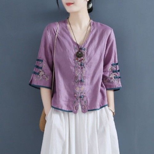Chinois ethnique haut broderie - chinois,