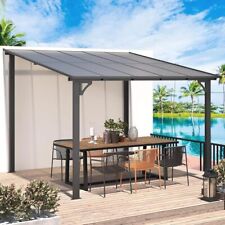 Pergola Adossée, Tonnelle de Jardin Exterieur, Gouttière Intégrée, Résistant UV