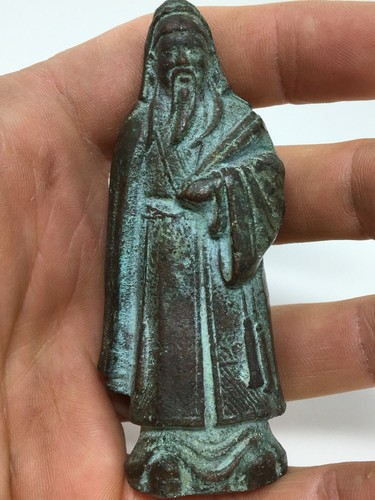 Statuette bronze chinois sage - statuette,