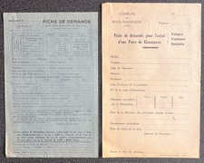 2 Fiches demande de chaussure guerre 39 40