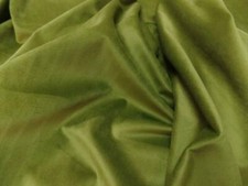 tissu très beau velours ameublement lisse vert olive en 1.45m de large