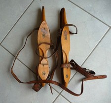 PATINS À GLACE VINTAGE BOIS PAYS BAS années 30