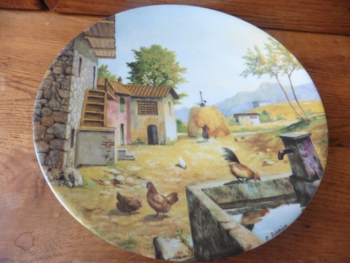 Assiette porcelaine signée - assiette,