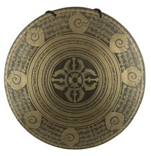 16" Gong tibétain -  Mantra - double Vajra Dorje - 42 cm -Méditation Népal 4456