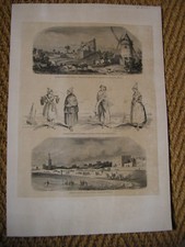 GRAVURE 19e  Les Sables d'Olonne par Hastrel 1851
