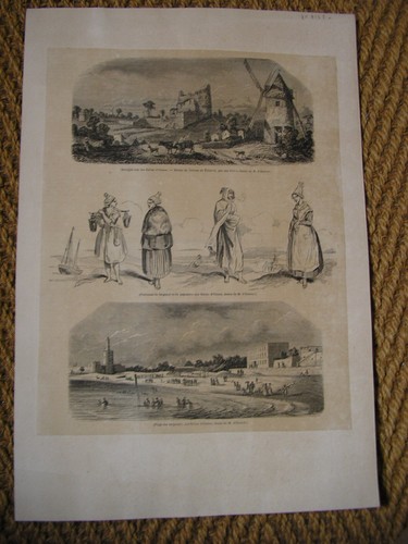 Gravure 19e les sables - 19e,