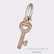 Authentic Pandora 14K Rose Gold Hanging Symbol Of Trust Key Pendant  791358CZ