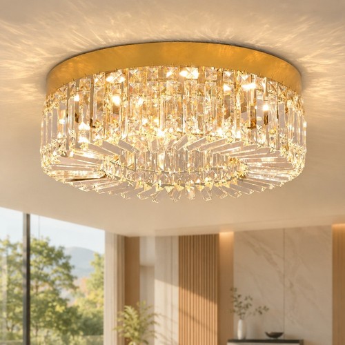 Plafonnier cristal led 40cm - cristal,