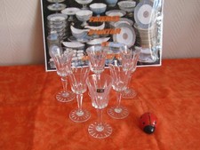 6 verres a vin blanc cristal taillé de sèvres signé du modèle Marigny