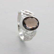 Oval SMOKY QUARTZ Celtic Ring