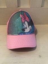 Disney Parks Authentic Pink Baseball Hat With Sequined MinnieMouse Size Youth