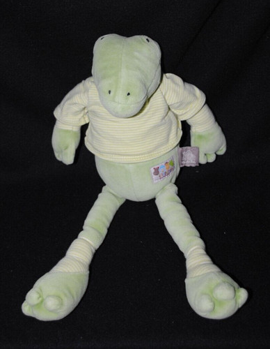 Doudou peluche crocodile vert