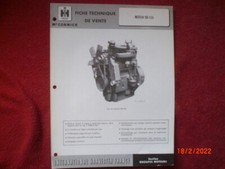 ANCIENNE  FICHE  TECHNIQUE    MOTEUR    McCORMICK  IH  DD-155