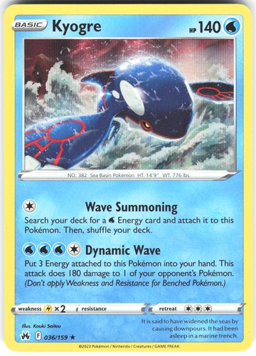 Crz holo foil kyogre - foil, #036/159