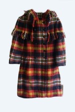 vintage 70s WEILL manteau laine tartan 36/S