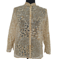 Sheer Gold Leopard Print Top