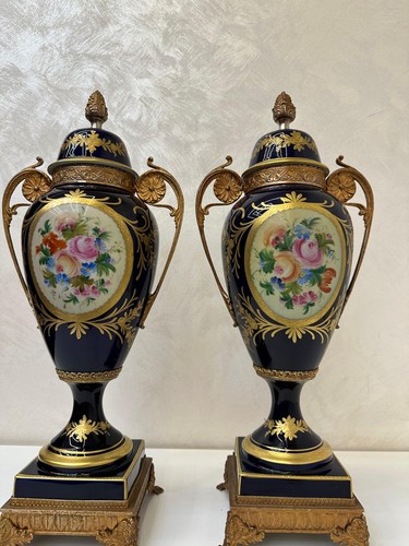 Original pair ormolu sevres - of,