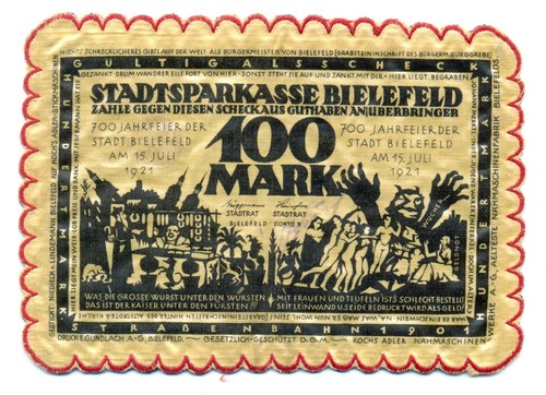 Germany notgeld bielefeld silk - germany,