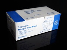50x MASQUE MÉDICAL JETABLE 3 PLIS PROTECTION DU VISAGE NON STÉRILE RESPIRANT
