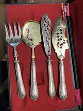 Service Ménagères Pour Le dessert monogramé En Argent Massif style Napoleon 3