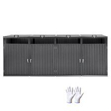 Abri de rangement pour poubelles extérieur en acier galvanisé 4 x 240 L