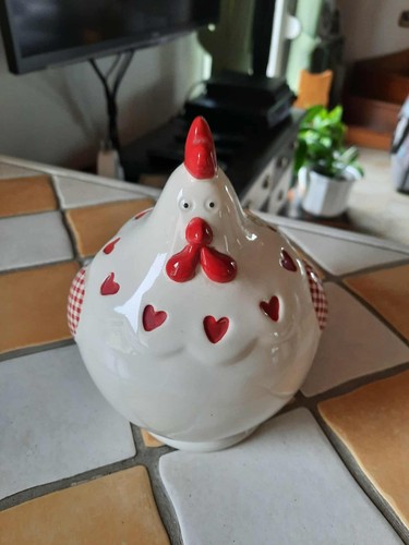 Poule céramique coloris - poule,