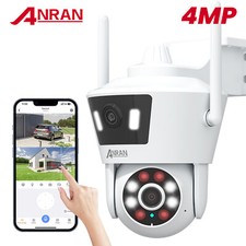 ANRAN 4MP Caméra de Sécurité Double Objectif Sans Fil WiFi 360° PTZ Extérieure