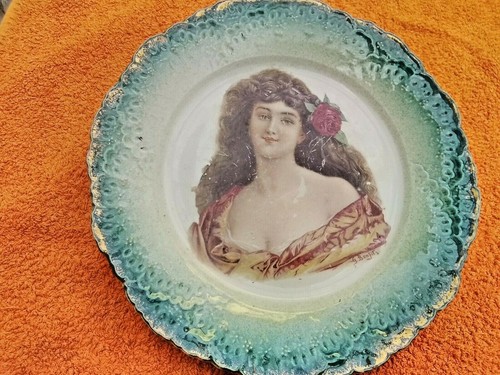 Assiette ancien signé - assiette,