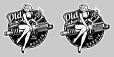 2 STICKERS AUTOCOLLANT PINUP BOUGIE RETRO OLD SCHOOL TAILLE 5cm AUTO MOTO PF052