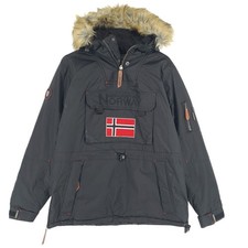 Parka Pour Hommes Geographical Norway Anorak Isolé Noir Kr8 Taille M
