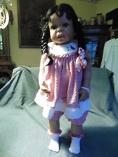 POUPEE MONIKA LEVENING T 75 CM POUPON REALISTE PORCELAINE